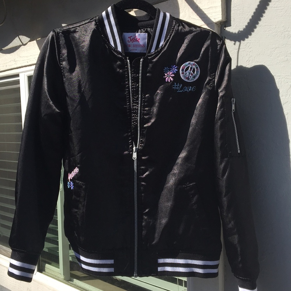 Black Justice Bomber Jacket
